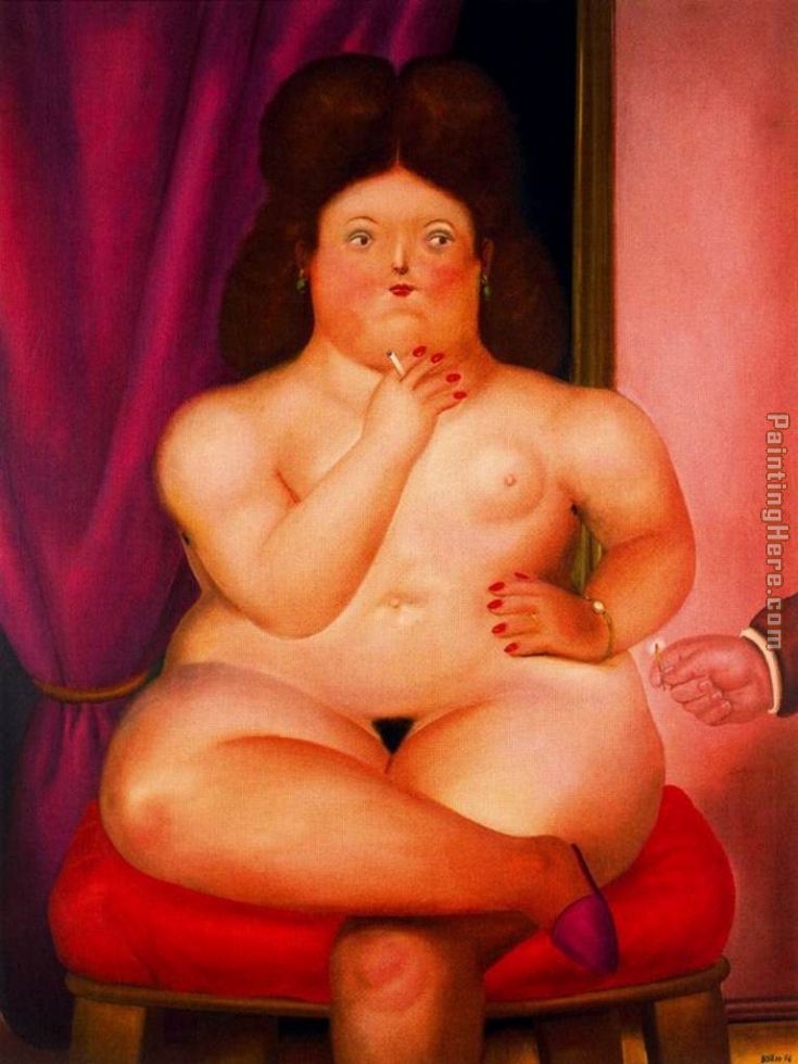 Mujer sentada 02 painting - Fernando Botero Mujer sentada 02 art painting